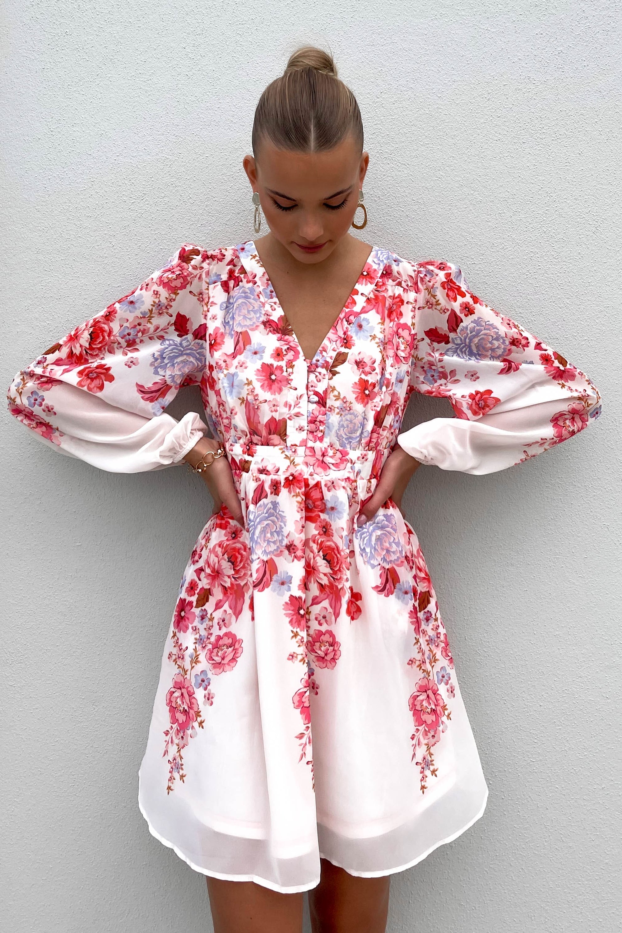 Jaz Dress, DRESS, DRESSES, LONG SLEEVE, MINI DRESS, new arrivals, PINK, POLYESTER, , -MISHKAH