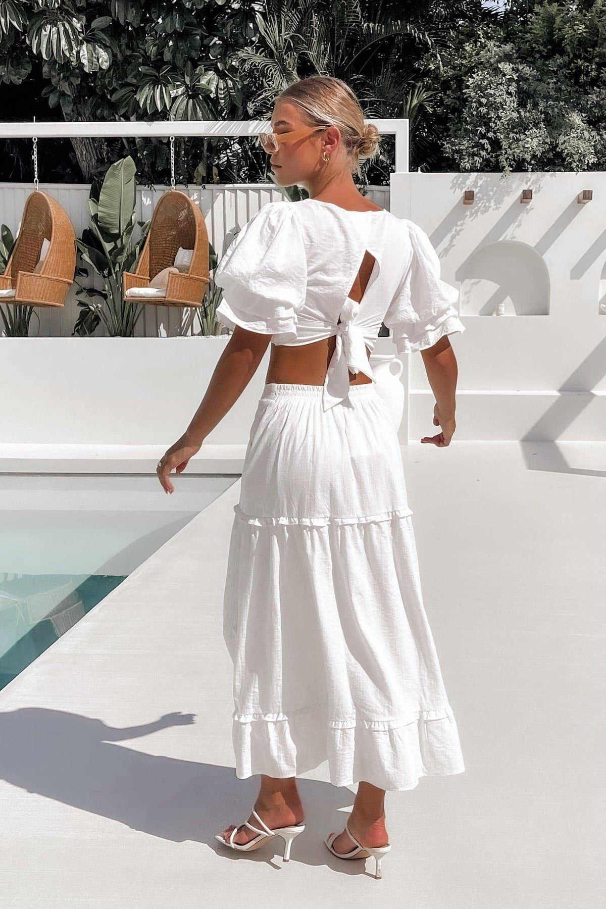 Wave Length Skirt, BOTTOMS, COTTON, CROP TOP, CROP TOPS, MIDI SKIRT, POLYESTER, Sale, SETS, SKIRTS, WHITE, , Our New Wave Length Skirt is only $61.00-We Have The Latest Pants | Shorts | Skirts @ Mishkah Online Fashion Boutique-MISHKAH