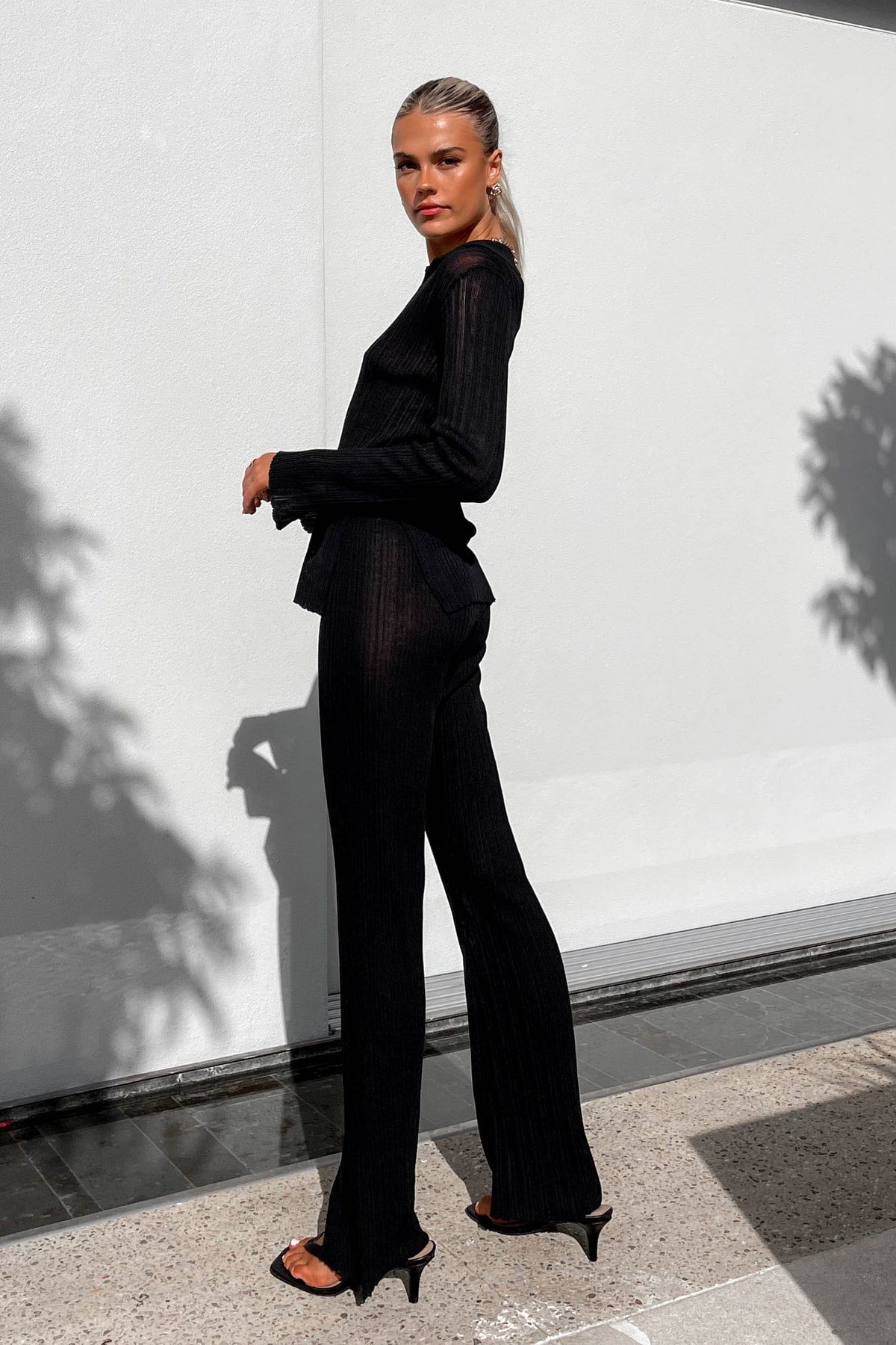 Weldon Pants, BLACK, BOTTOMS, HIGH WAISTED, HIGH WAISTED PANTS, new arrivals, NYLON AND VISCOSE, PANTS, VISCOSE &amp; NYLON, VISCOSE AND NYLON, , -MISHKAH