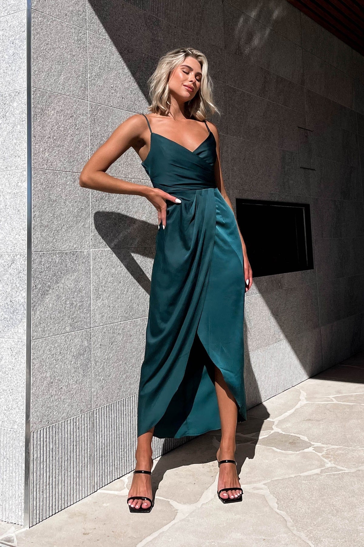 Yessica Dress, DRESS, DRESSES, GREEN, MIDI DRESS, new arrivals, POLYESTER &amp; SPANDEX, POLYESTER AND SPANDEX, SPANDEX AND POLYESTER, WAIST TIE, , -MISHKAH