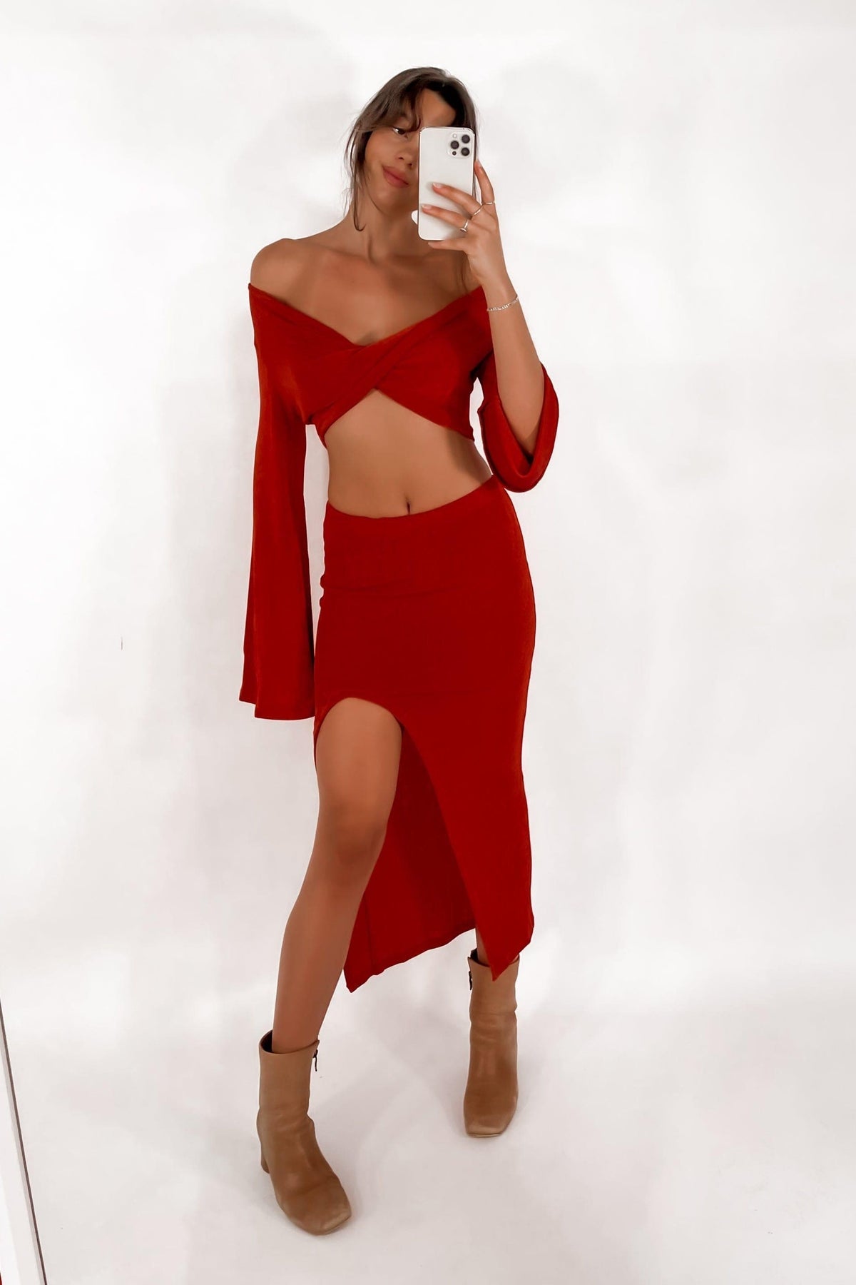 Zarlia Skirt, BOTTOMS, MIDI SKIRT, RED, Sale, SKIRTS, , Our New Zarlia Skirt is only $51.00-We Have The Latest Pants | Shorts | Skirts @ Mishkah Online Fashion Boutique-MISHKAH