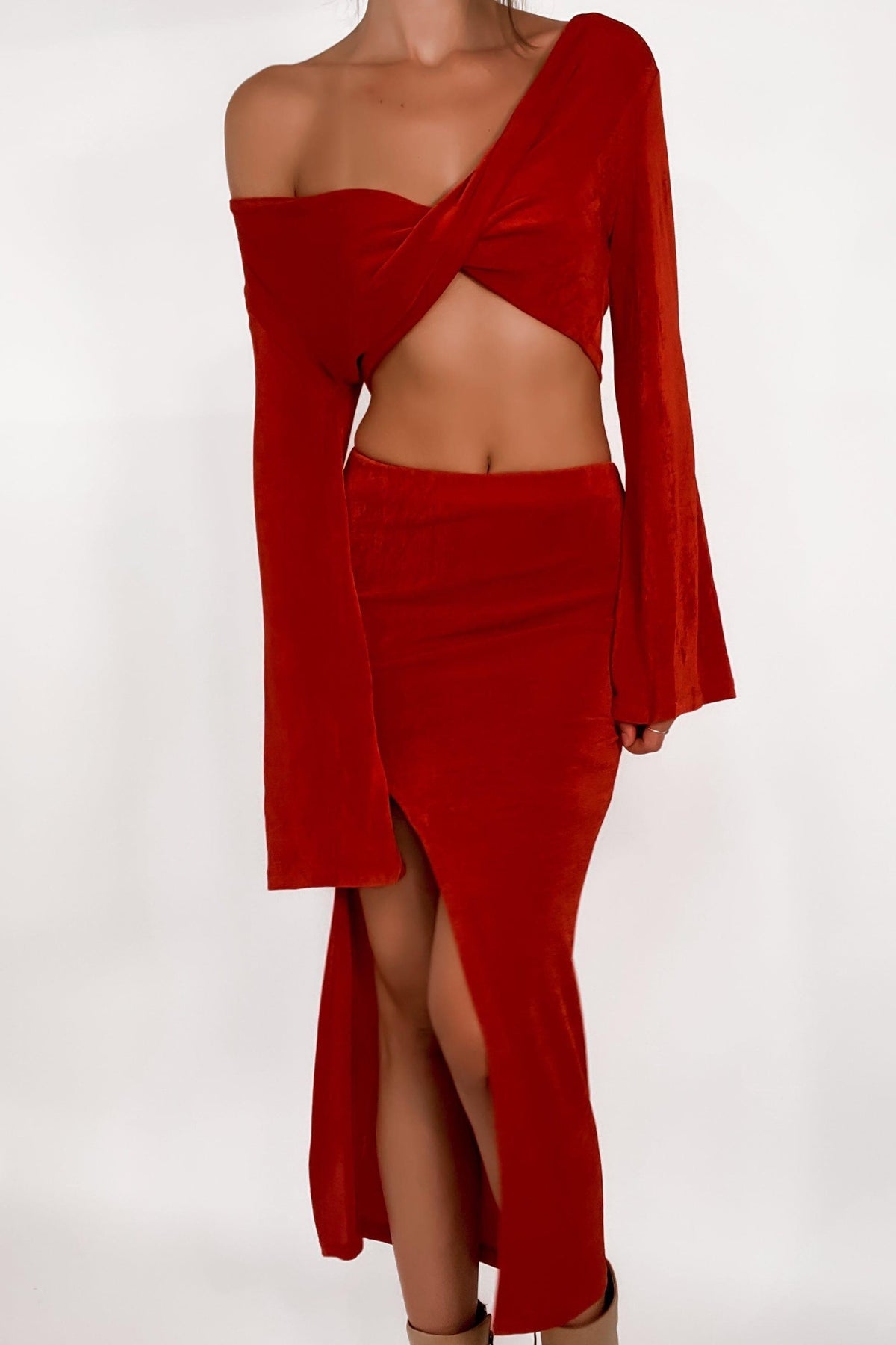 Zarlia Skirt, BOTTOMS, MIDI SKIRT, RED, Sale, SKIRTS, , Our New Zarlia Skirt is only $51.00-We Have The Latest Pants | Shorts | Skirts @ Mishkah Online Fashion Boutique-MISHKAH