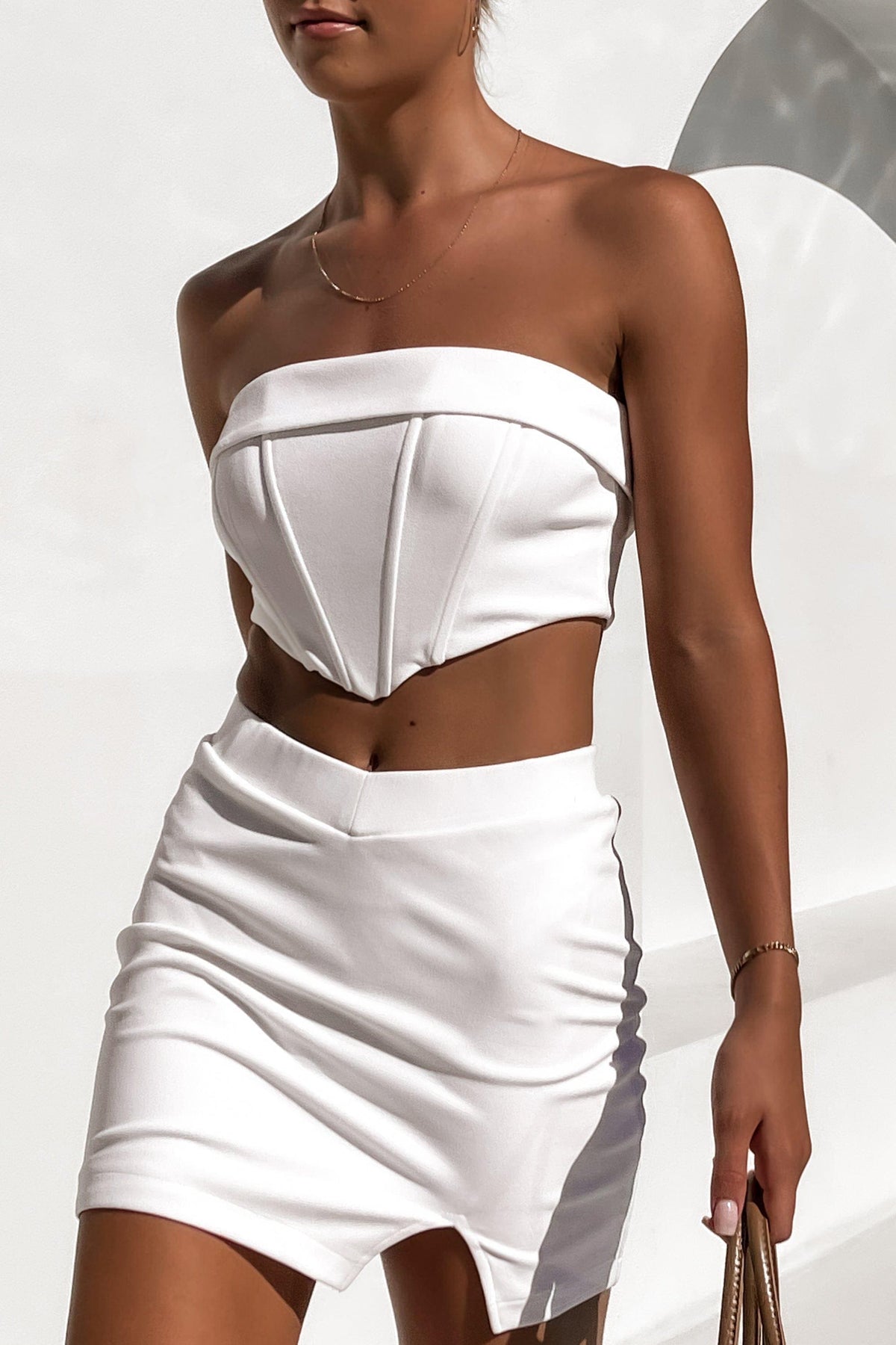 Zebec Skirt, BOTTOMS, MINI SKIRT, POLYESTER, Sale, SETS, SKIRTS, SPANDEX, WHITE, , Our New Zebec Skirt is only $49.00-We Have The Latest Pants | Shorts | Skirts @ Mishkah Online Fashion Boutique-MISHKAH