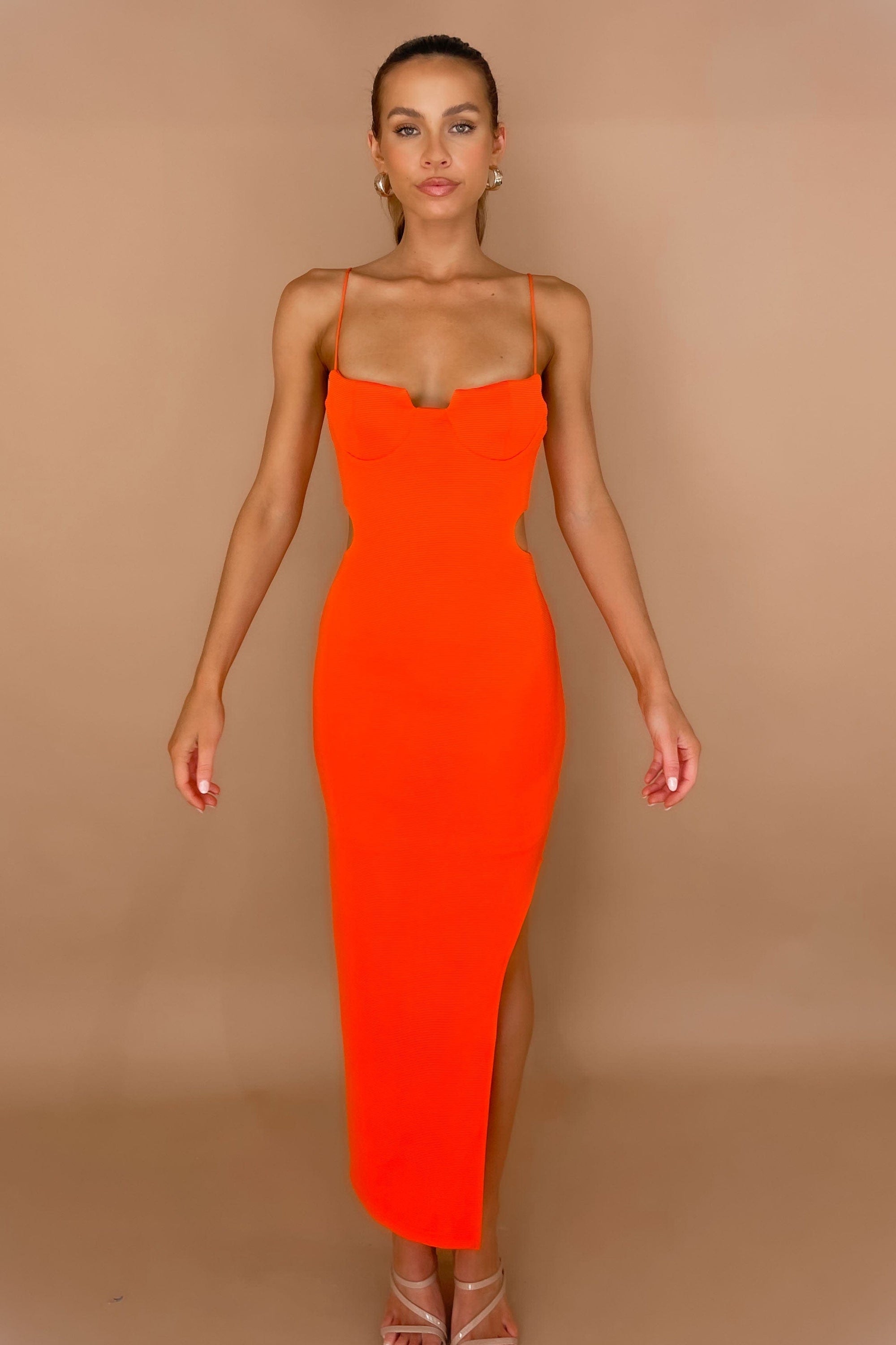 Zinnia Dress, BODYCON, DRESS, DRESSES, MAXI DRESS, MIDI DRESS, POLYESTER, RED, , -MISHKAH